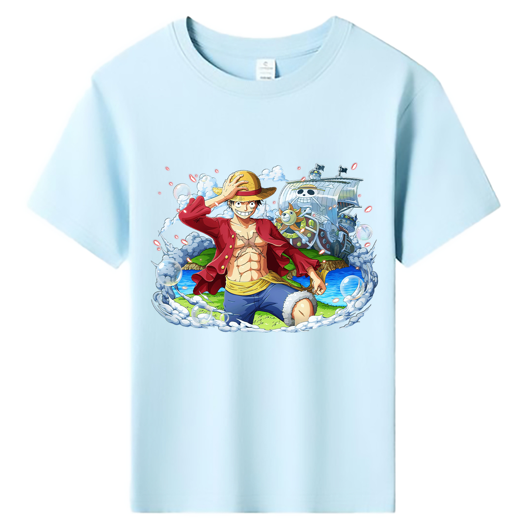 ワンピース モンキー・D・ルフィ ONE PIECE Monkey D. Luffy 綿100％キッズTシャツ（フロントプリント）